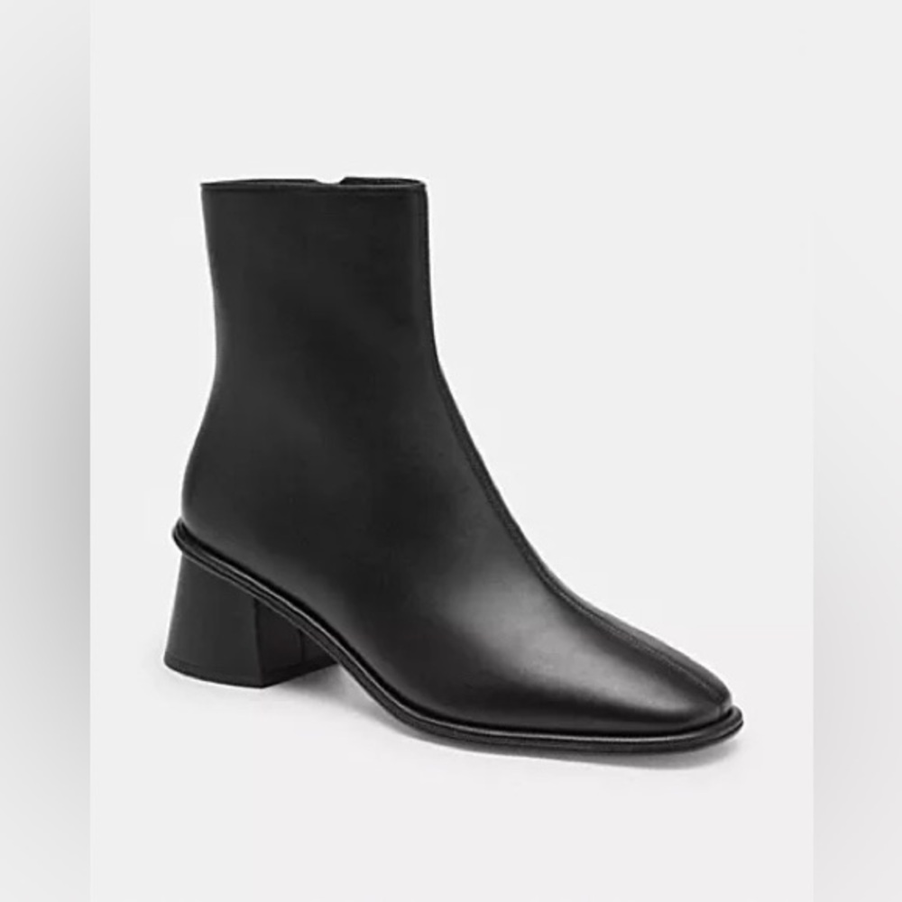Coach Black Leather Ankle Booties